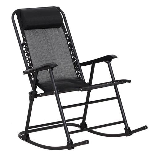 OutSunny Rocking Chair 84A-099BK Steel, Texteline Black