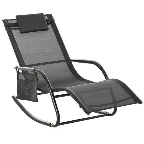 OutSunny Rocking Chair 84A-160V70BK Metal, Breathable Mesh Black