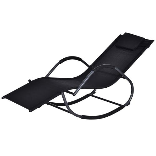 OutSunny Rocking Chair 84A-120V70BK Steel, Textilene Black