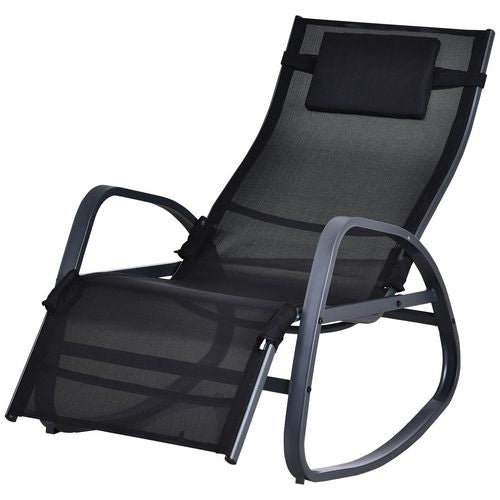 OutSunny Rocking Chair 84A-121V70BK Metal, Textilene Black