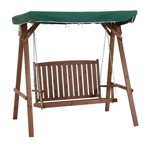 OutSunny Swing Chair 84A-136GN HardWood, Polyester, Metal Green, Brown