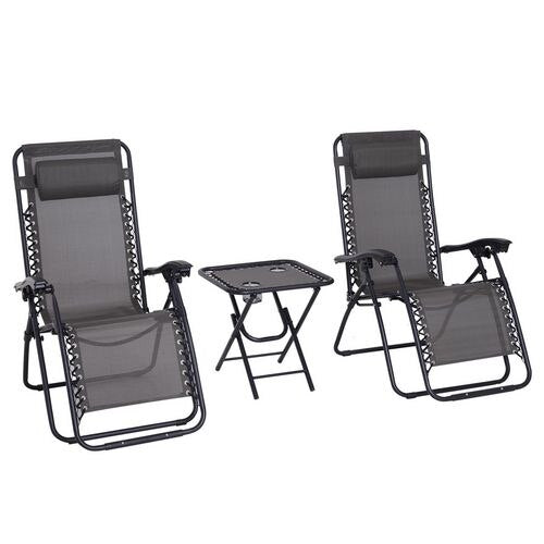 OutSunny Zero Gravity Chair 84B-271GY Steel, Texteline Grey