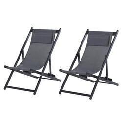 Outsunny Folding Chair 84B-342V70CG Aluminum, Textilene Grey