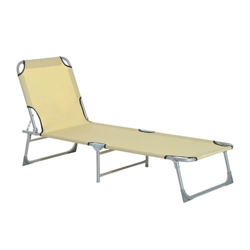 OutSunny Lounger A20-028CW Metal, Oxford Cream White