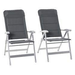 Outsunny Folding Chair 84B-566V01 Aluminum, PP, Oxford Grey