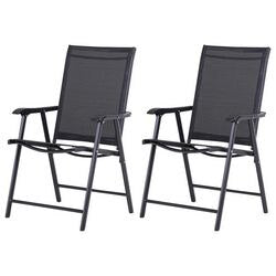 Outsunny Folding Chair 84B-381BK Metal, Textilene Black