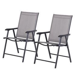 Outsunny Folding Chair 84B-381GY Metal, Textilene Grey