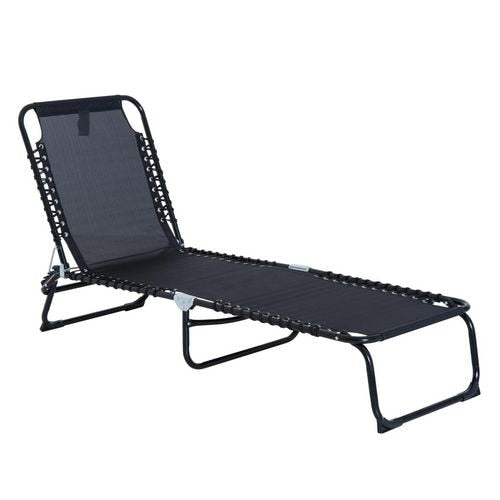 OutSunny Lounger 84B-206BK Steel, Texteline Black