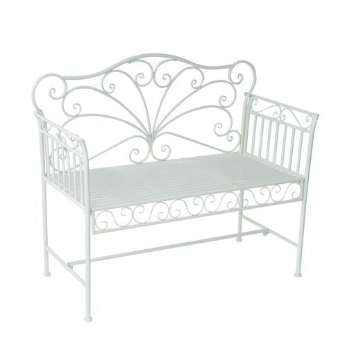 OutSunny Garden Bench 84B-077 Metal Milk White