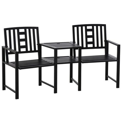 OutSunny Garden Bench 84B-494V01 Metal Black