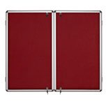 Bi-Office Enclore Indoor Lockable Notice Board Non Magnetic 32 x A4 Wall Mounted 183 (W) x 123 (H) cm Burgundy