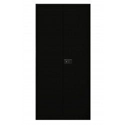 Bisley Double Door Cabinet Lockable with 4 Shelves Steel 914 x 457 x 1968mm Black