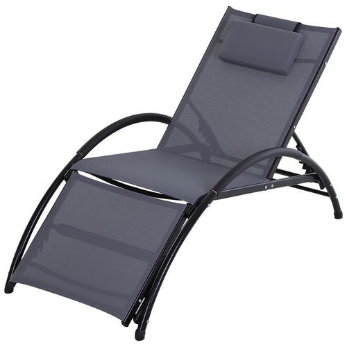 OutSunny Lounger 84B-447V70GY Aluminum, Texteline Grey