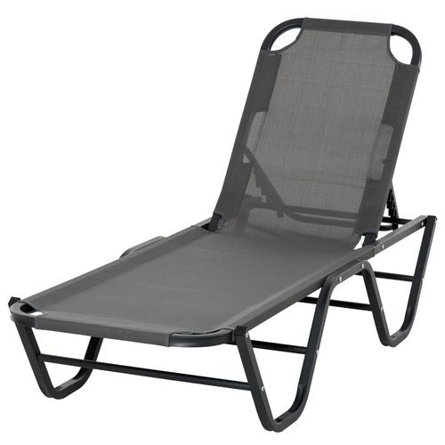 HOMCOM Sun Lounger 84B-386GY Aluminum, Texteline Grey