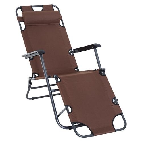 OutSunny Lounger 84B-043BN Metal, Oxford Brown