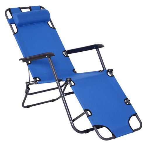 OutSunny Lounger 84B-043BU Metal, Oxford Blue