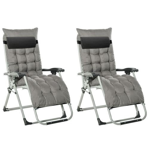 OutSunny Lounger 84B-536V70 Metal, Texteline, Polyester, PP Dark Grey