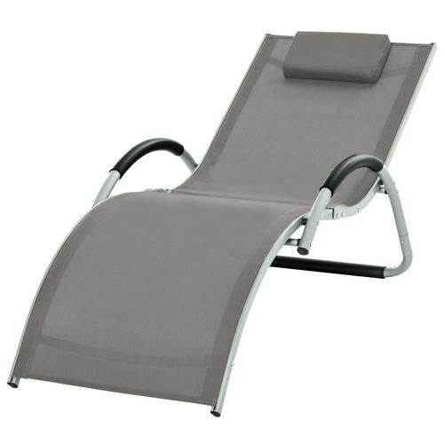 OutSunny Lounger 84B-572V70 Aluminum, Texteline, Sponge Grey, Khaki