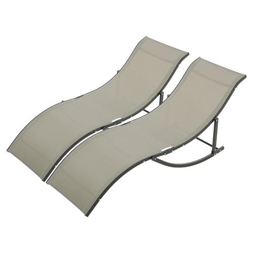 OutSunny Lounger 84B-540CF Aluminum, Texteline Beige