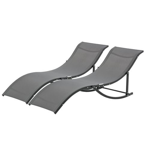 OutSunny Lounger 84B-540CG Aluminum, Texteline Dark Grey