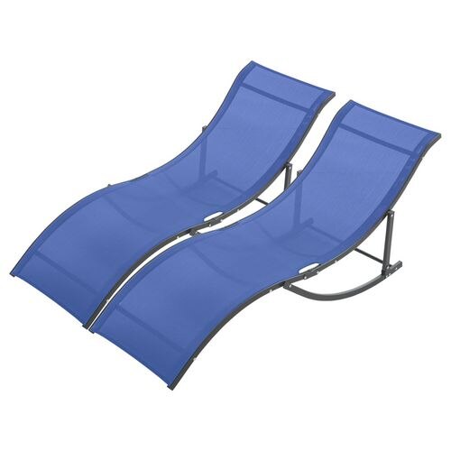 OutSunny Lounger 84B-540NU Aluminum, Texteline Blue