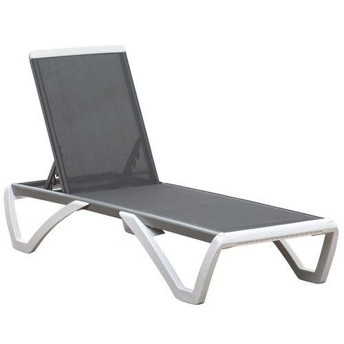 OutSunny Lounger 84B-595GY Aluminum, Plastic, Texteline Grey