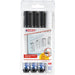 Edding Whiteboard+Glassboard marker E-360+E-90 Bullet Black, White Set of 4