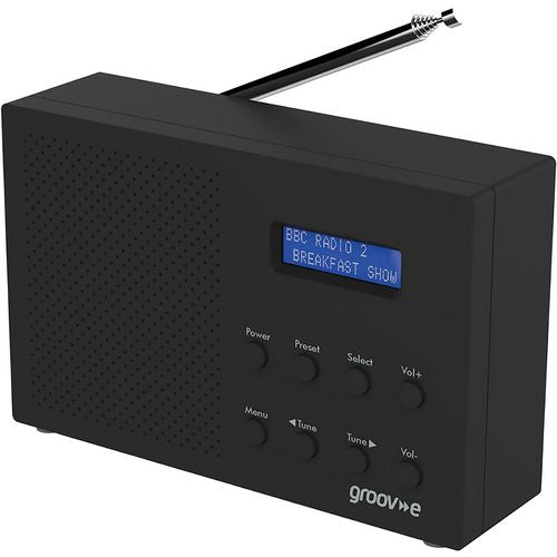 Groov-e Paris Portable DAB FM Digital Radio Black