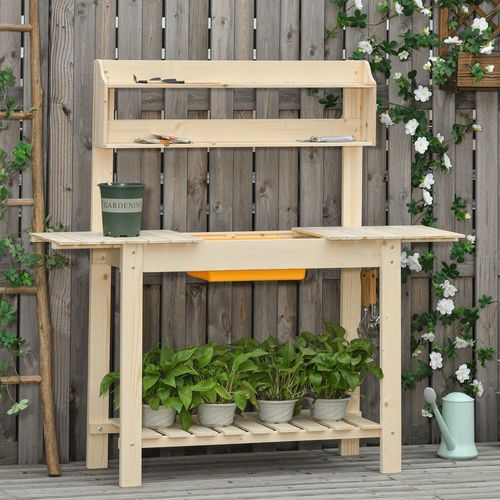 OutSunny Garden Table Garden Wood, Plastic 1000 x 400 x 1400 mm