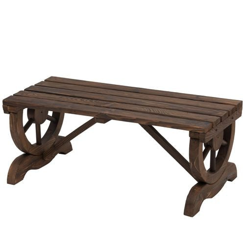 OutSunny Garden Rustic Wooden Bench Brown