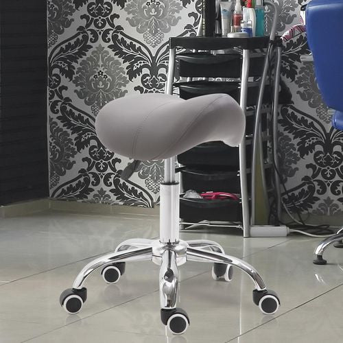 HOMCOM Cosmetic Stool Height Adjustable Salon Massage Spa Chair Grey