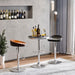 HOMCOM Round Bar Table with Faux Leather Tabletop and Adjustable Footrest 650 x 90 x 900 mm