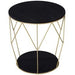 Homcom Coffee Round Table with Storage Black Gold 450 x 48 x 480 mm