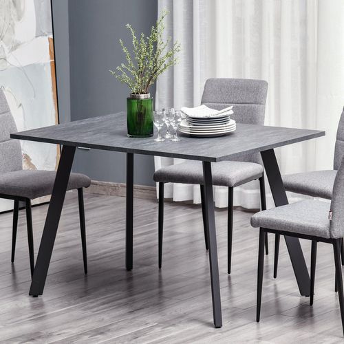 HOMCOM Dining Table with Metal Legs and Tabletop Dark Grey 1,200 x 76 x 760 mm