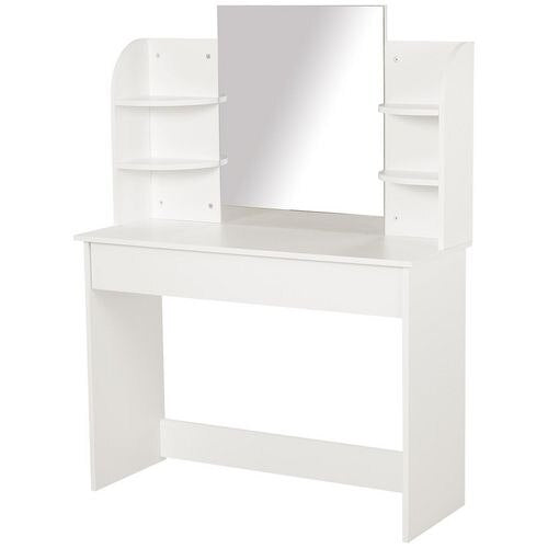 HOMCOM Writing Desk with Mirror and drawers White 1,080 x 400 x 1,420 mm