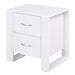 HOMCOM 2 Drawer Modern Bedside Table with Handles White 480 x 390 x 540 mm