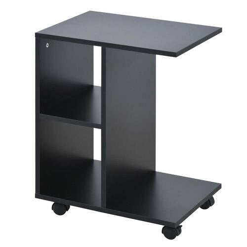 HOMCOM Freestanding Table with 2 Shelves Black 450 x 58 x 580 mm