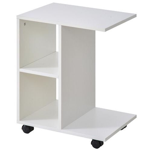 HOMCOM Freestanding Table with 2 Shelves White 450 x 58 x 580 mm