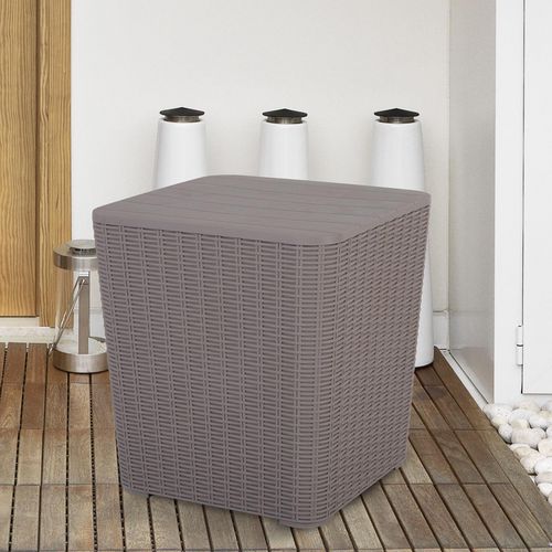 OutSunny Outdoor Patio Rattan Effect Table Bar Grey