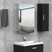 Kleankin Curved Bathroom Storage Cabinet with Sliding Mirror Door and 3 Shelves 66 x 46cm