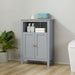 Kleankin Bathroom Cabinet Free Standing Unit with Doors and Adjustable Shelf Grey