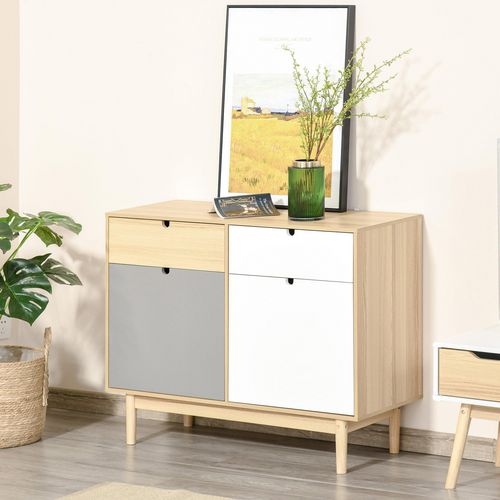 HOMCOM Sideboard Storage Cupboard with Drawers Multicolour