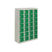 GPC Personal Effect Locker with 28 Compartments Grey Body Green Doors 1285 x 900 x 380 mm