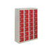 GPC Personal Effect Locker with 28 Compartments Grey Body Red Doors 1285 x 900 x 380 mm