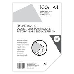 Binding Cover A4 Leather 250 gsm White Pack of 100