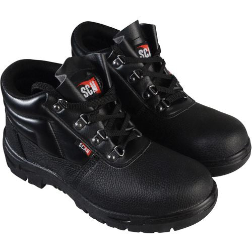 4 D-Ring Chukka Black Safety Boots UK 10 Euro 44 JC-B917