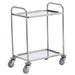 GPC Stainless Steel Shelf Trolley with 2 Shelves 100kg Capacity