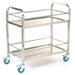 GPC Stainless Steel Shelf Trolley with 2 Shelves Rod Surround 100kg Capacity