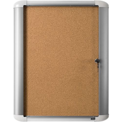 Bi-Office Enclore Indoor Lockable Notice Board 9 x A4 Wall Mounted 98.1 (W) x 72 (H) cm Brown