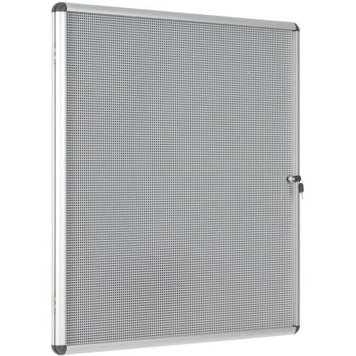 Bi-Office Enclore Indoor Lockable Notice Board Magnetic 12 x A4 Wall Mounted Ceramic, Steel 94 (W) x 98.1 (H) cm Grey